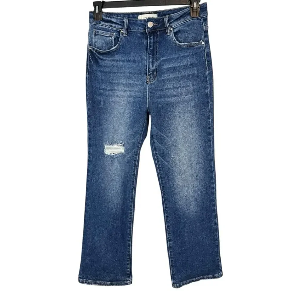 Risen Jeans Sz 30 High Rise Straight Slim Flare Ankle Jeans - RDP5711 - Picture 4 of 15